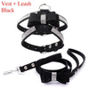 Pet Harness Leash With Rhinestone Bling Crystal Adjustable Chest Strap Soft Suede Bow Leather High Quality Drop Shipping