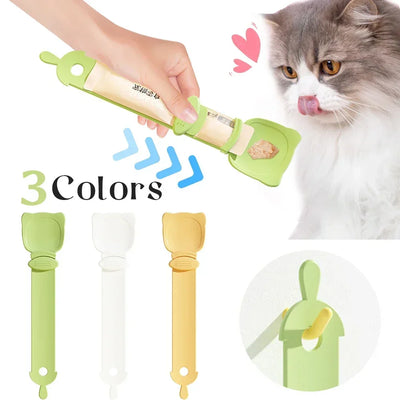 Feed Spoon Food Scoop Cat Treat Bars Squeezer Cereal Dispenser Puppy Kitten Snack Liquid Food Scoop Kitty Treat Accessories