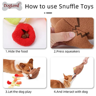 Pet Dog Snuffle Toy Roasted Turkey Toys Pet Interactive Puzzle Feeder Food Training IQ Dog Chew Toys Cute Animal Activity Toys