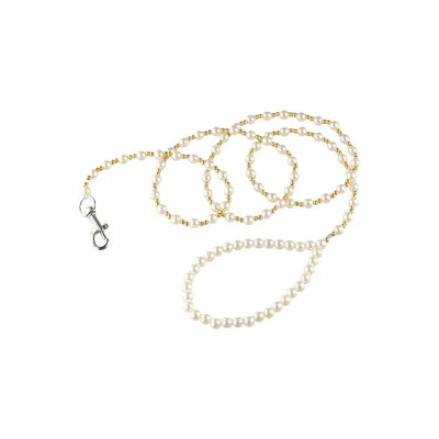 Stylish 120cm Pearls Dog Harness Leash Luxury Strong Beaded Dog Leash Elegant Imitation Pearls Pet Training Lead Leashes Pet
