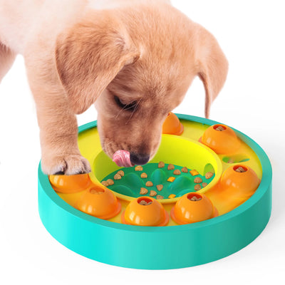 Interactive Puzzle Toy for Dogs Enrichment Pet Slow Feeder Dispenser for Dry Food and Treat Dispenser