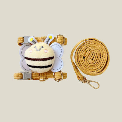 Pet Harnesses Leash Set Cute Bee Dog Cat Harnesses Soft Adjustable Outdoor Walking Anti-lost Puppy Cat Leash Pet Supplies