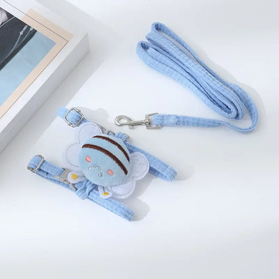 Pet Harnesses Leash Set Cute Bee Dog Cat Harnesses Soft Adjustable Outdoor Walking Anti-lost Puppy Cat Leash Pet Supplies