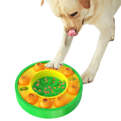 Interactive Puzzle Toy for Dogs Enrichment Pet Slow Feeder Dispenser for Dry Food and Treat Dispenser