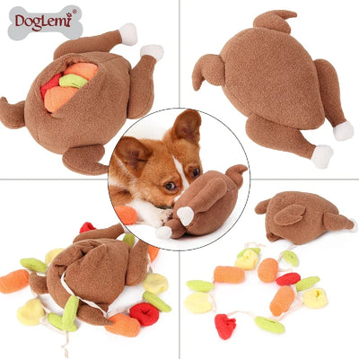 Pet Dog Snuffle Toy Roasted Turkey Toys Pet Interactive Puzzle Feeder Food Training IQ Dog Chew Toys Cute Animal Activity Toys