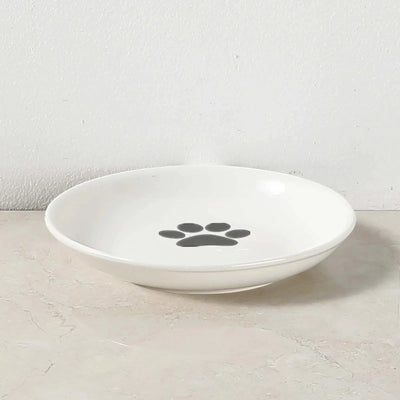 Ceramic Raised Pet Bowl Food Water Treats for Cats & Dogs Supplies Outdoor Feeding Drinking Accessories Doggie Cat Stand Bowl