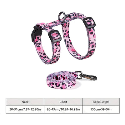 150cm/59.06in Pet Cat Harness Leash Set Adjustable Puppy Lead Leash Walking Cat Leash Escape Proof Cat Harness Pet Supplies