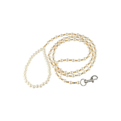 Stylish 120cm Pearls Dog Harness Leash Luxury Strong Beaded Dog Leash Elegant Imitation Pearls Pet Training Lead Leashes Pet