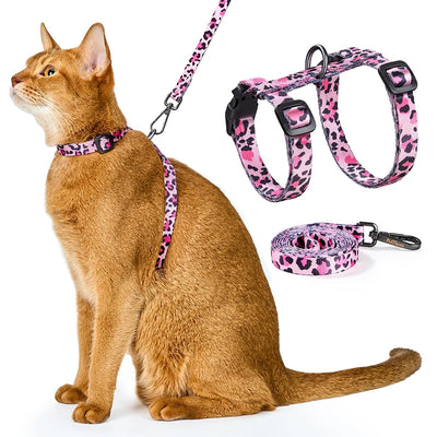 150cm/59.06in Pet Cat Harness Leash Set Adjustable Puppy Lead Leash Walking Cat Leash Escape Proof Cat Harness Pet Supplies